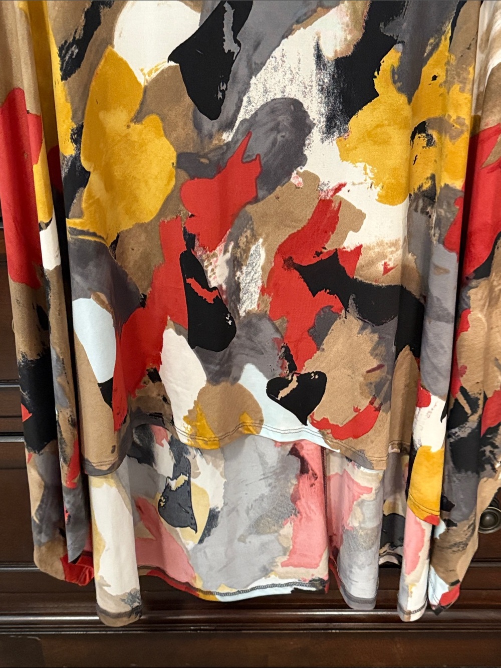 Multicolor Abstract Print Women's Pants Suit - Picture 4 of 6